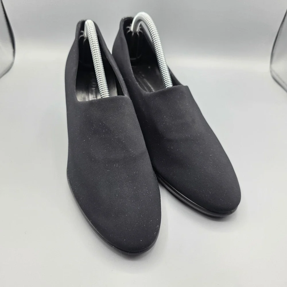 ECCO Shape 55 Plateau Pumps Womens 37 Black Stretch Fabric Comfort Slip On Heels